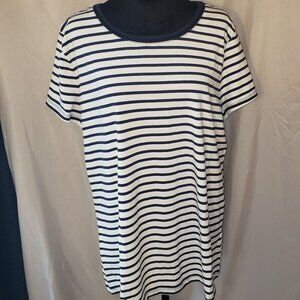 Isaac Mizrahi Live! XL Blue & White Striped Tee